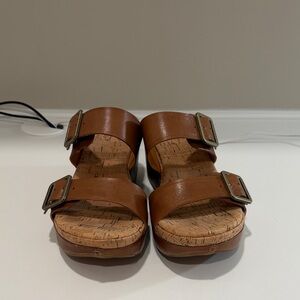 Kork-Ease Tan Leather Sandals with Buckles